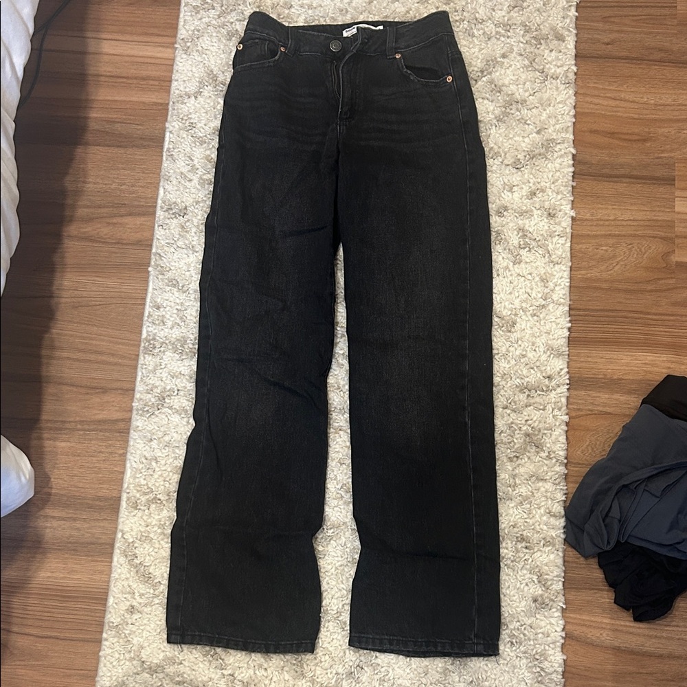 Garage Black Straight Leg Jeans